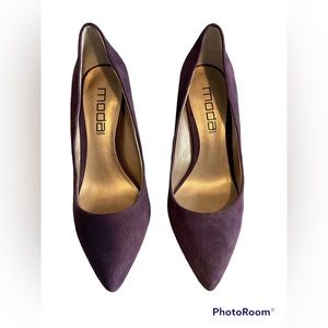 Faux suede purple 3.5 inch Moda heels